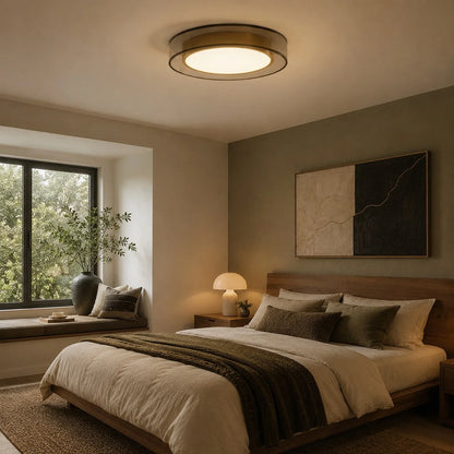 RoyaleGlow Modern Flush Mount LED Ceiling Light with Layered Glass - Royale Basic