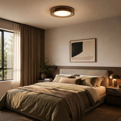 RoyaleGlow Modern Flush Mount LED Ceiling Light with Layered Glass - Royale Basic