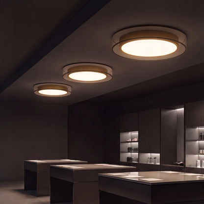 RoyaleGlow Modern Flush Mount LED Ceiling Light with Layered Glass - Royale Basic