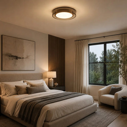 RoyaleGlow Modern Flush Mount LED Ceiling Light with Layered Glass - Royale Basic