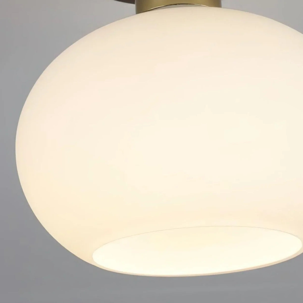 RoyaleGlow Modern Glass Globe Ceiling Light Flush Mount Wood Base - Royale Basic