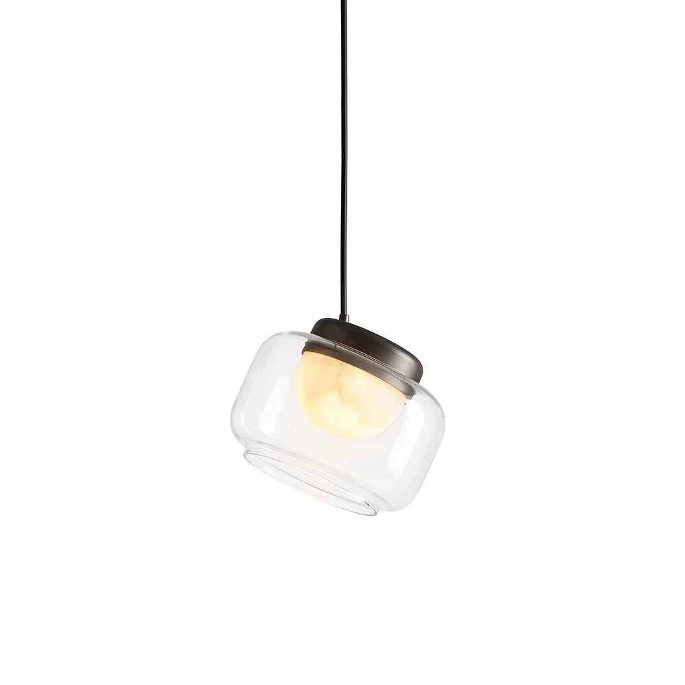 RoyaleGlow Modern Glass Globe Pendant Light Alabaster LED Lamp - Royale Basic