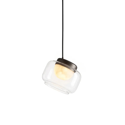 RoyaleGlow Modern Glass Globe Pendant Light Alabaster LED Lamp - Royale Basic