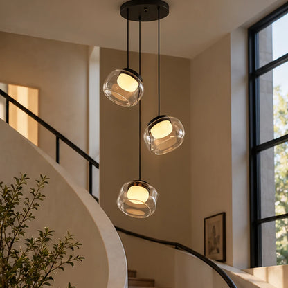 RoyaleGlow Modern Glass Globe Pendant Light Alabaster LED Lamp - Royale Basic