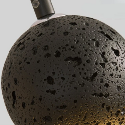 RoyaleGlow Modern Lava Stone & Glass Pendant Light - Black & White Globe Ceiling Lamp-Royale Basic