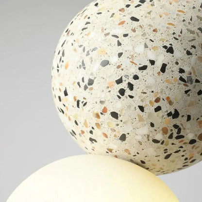 RoyaleGlow Modern Lava Stone & Glass Pendant Light - Black & White Globe Ceiling Lamp-Royale Basic
