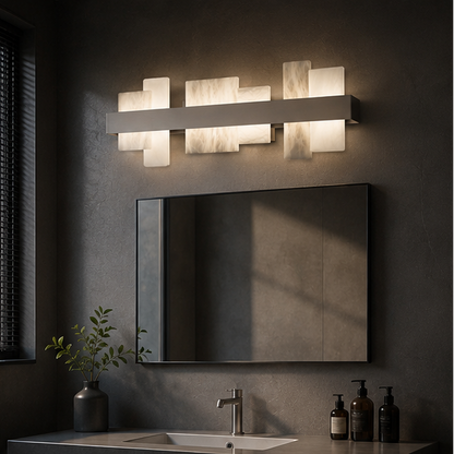RoyaleGlow Modern LED Alabaster Vanity Sconce for Bathroom Mirror, Luxury Hotel Decor-Royale Basic
