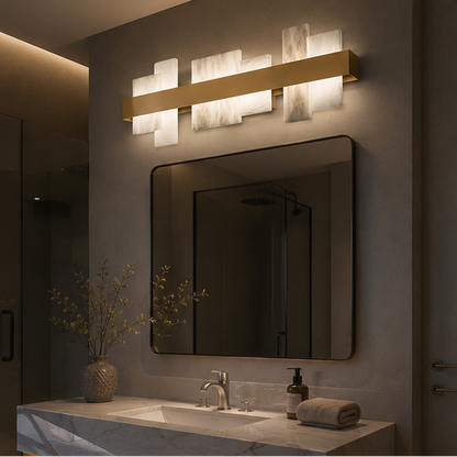 RoyaleGlow Modern LED Alabaster Vanity Sconce for Bathroom Mirror, Luxury Hotel Decor-Royale Basic