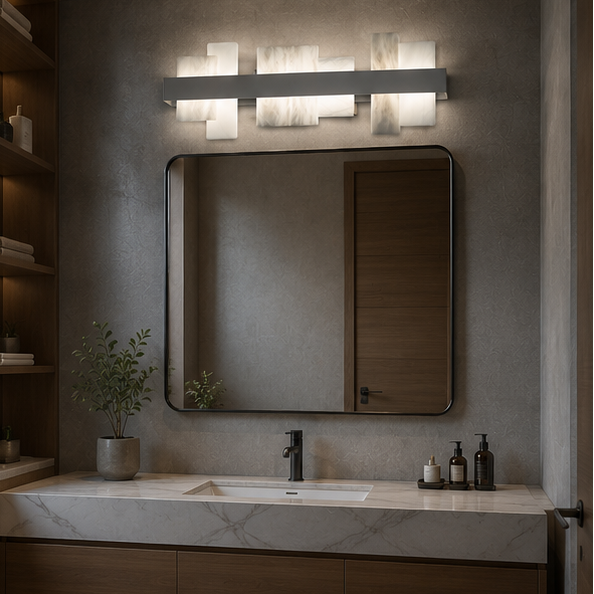 RoyaleGlow Modern LED Alabaster Vanity Sconce for Bathroom Mirror, Luxury Hotel Decor-Royale Basic