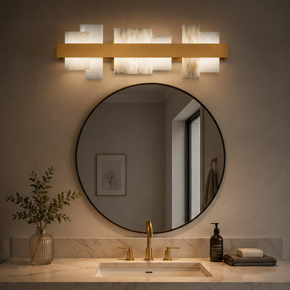 RoyaleGlow Modern LED Alabaster Vanity Sconce for Bathroom Mirror, Luxury Hotel Decor-Royale Basic