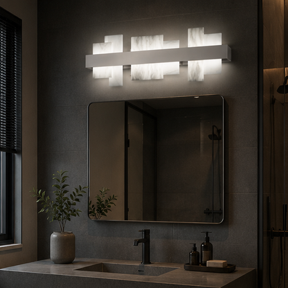 RoyaleGlow Modern LED Alabaster Vanity Sconce for Bathroom Mirror, Luxury Hotel Decor-Royale Basic