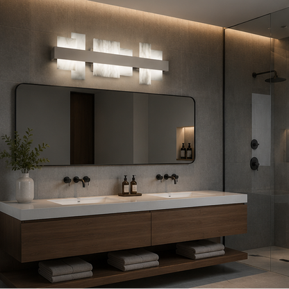 RoyaleGlow Modern LED Alabaster Vanity Sconce for Bathroom Mirror, Luxury Hotel Decor-Royale Basic
