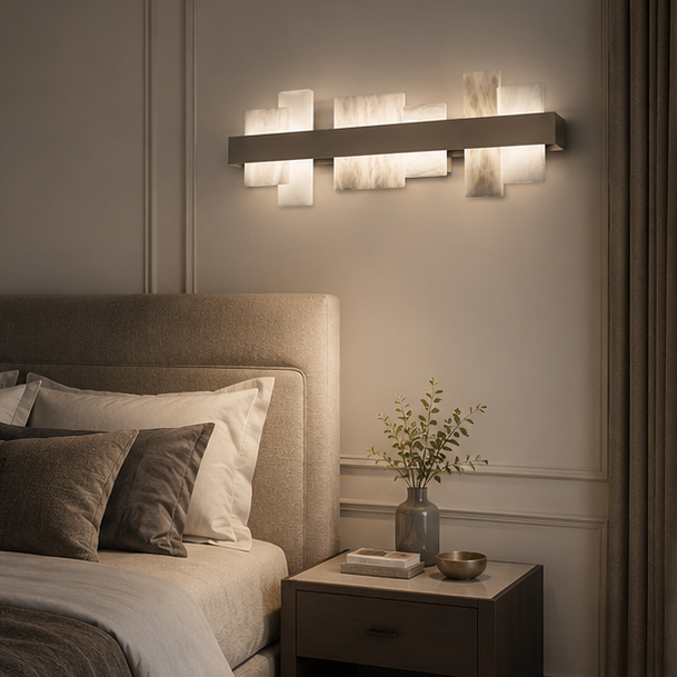 RoyaleGlow Modern LED Alabaster Vanity Sconce for Bathroom Mirror, Luxury Hotel Decor-Royale Basic