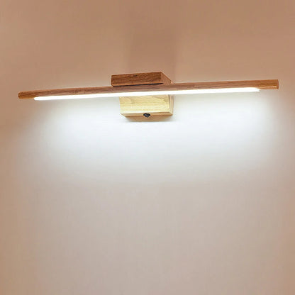 RoyaleGlow Modern LED Wooden Wall Sconce Vanity Light Fixture - Royale Basic