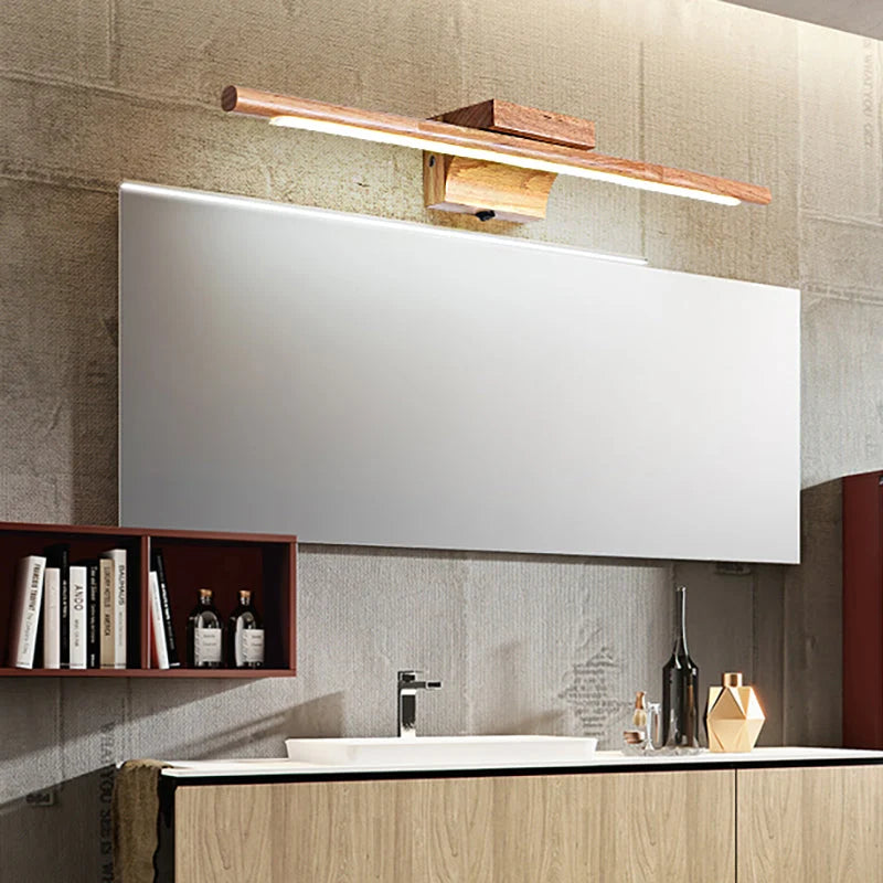 RoyaleGlow Modern LED Wooden Wall Sconce Vanity Light Fixture - Royale Basic