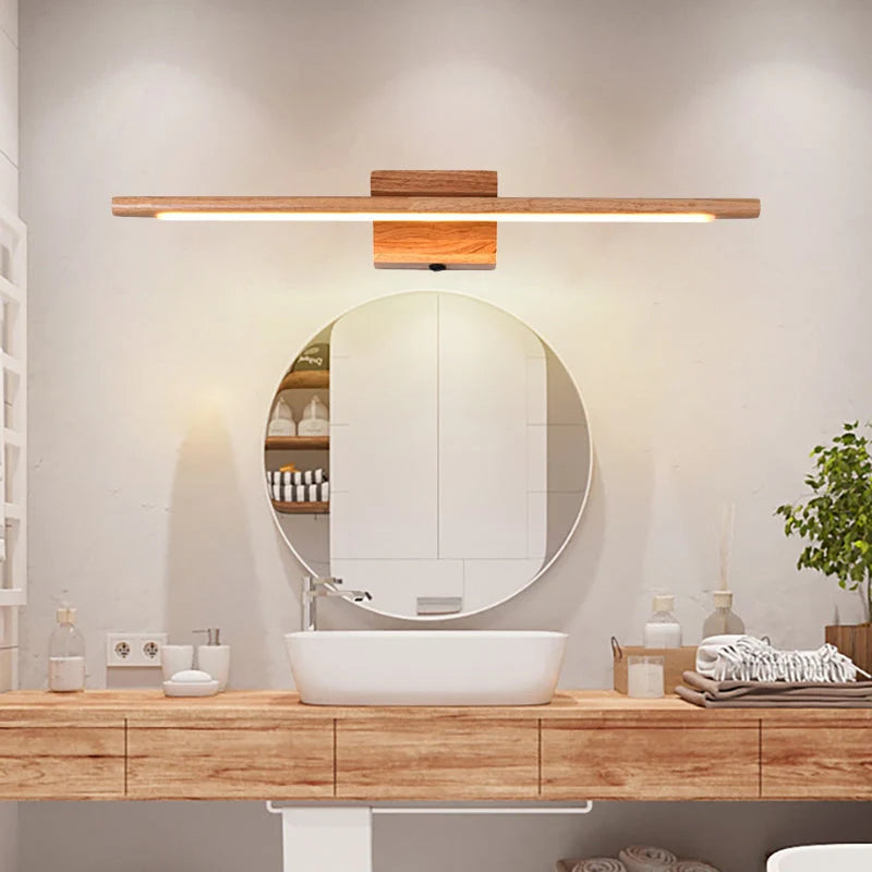 RoyaleGlow Modern LED Wooden Wall Sconce Vanity Light Fixture - Royale Basic