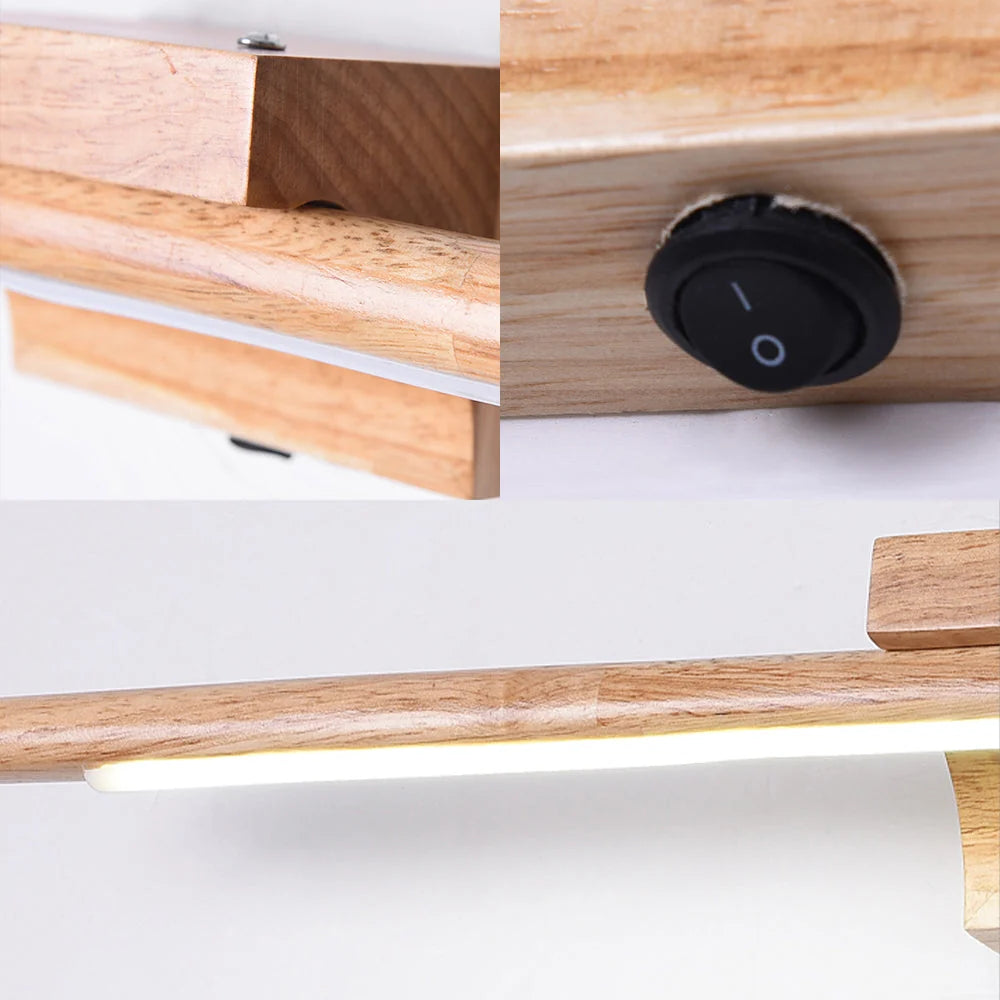 RoyaleGlow Modern LED Wooden Wall Sconce Vanity Light Fixture - Royale Basic