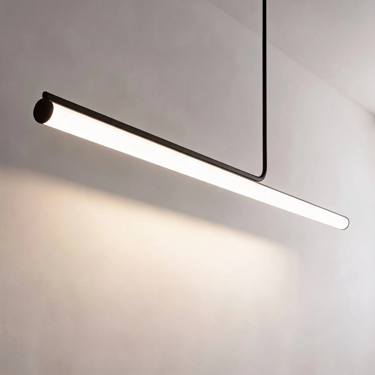 RoyaleGlow Modern Long Tube Pendant Light Chrome Hanging Lamp - Royale Basic
