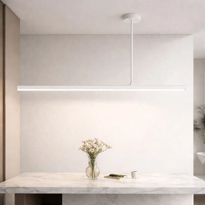 RoyaleGlow Modern Long Tube Pendant Light Chrome Hanging Lamp - Royale Basic