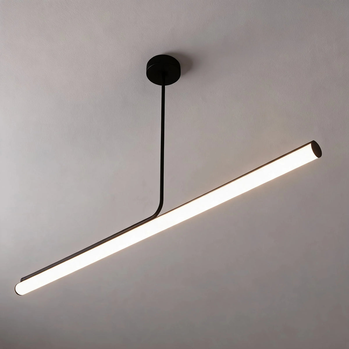 RoyaleGlow Modern Long Tube Pendant Light Chrome Hanging Lamp - Royale Basic