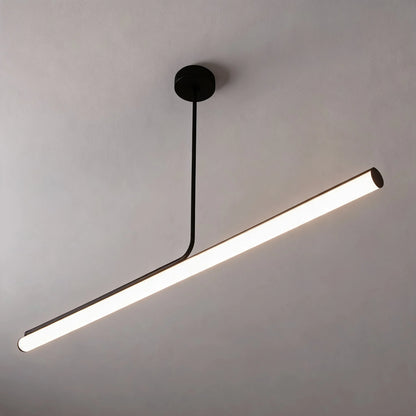 RoyaleGlow Modern Long Tube Pendant Light Chrome Hanging Lamp - Royale Basic