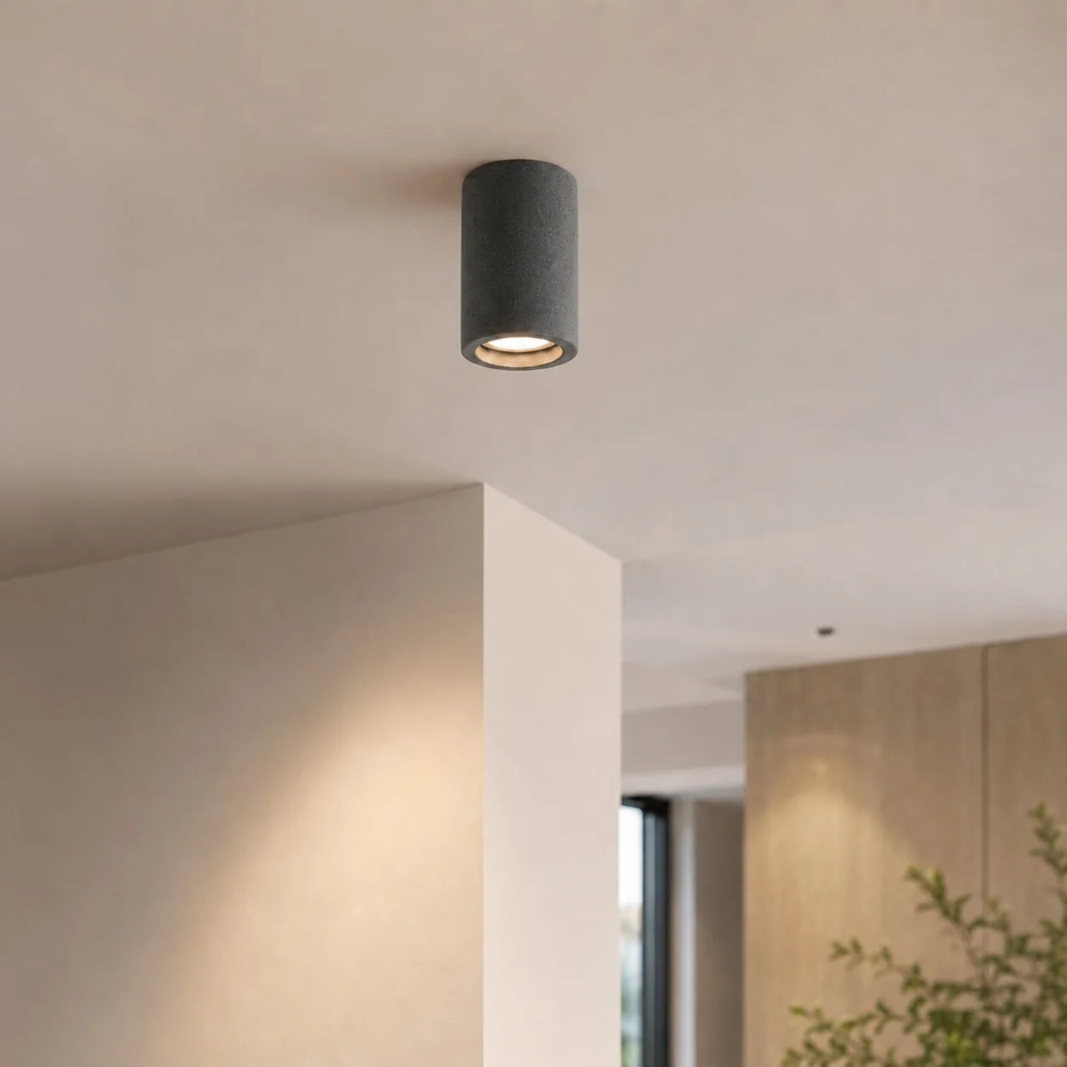 RoyaleGlow Modern Minimalist Concrete LED Ceiling Light Fixture - Royale Basic