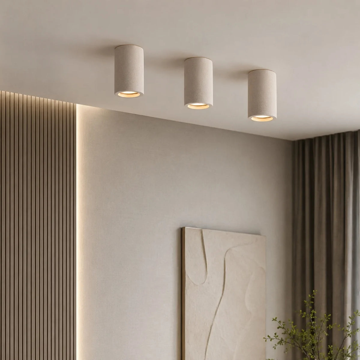 RoyaleGlow Modern Minimalist Concrete LED Ceiling Light Fixture - Royale Basic