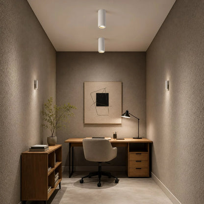 RoyaleGlow Modern Minimalist Concrete LED Ceiling Light Fixture - Royale Basic