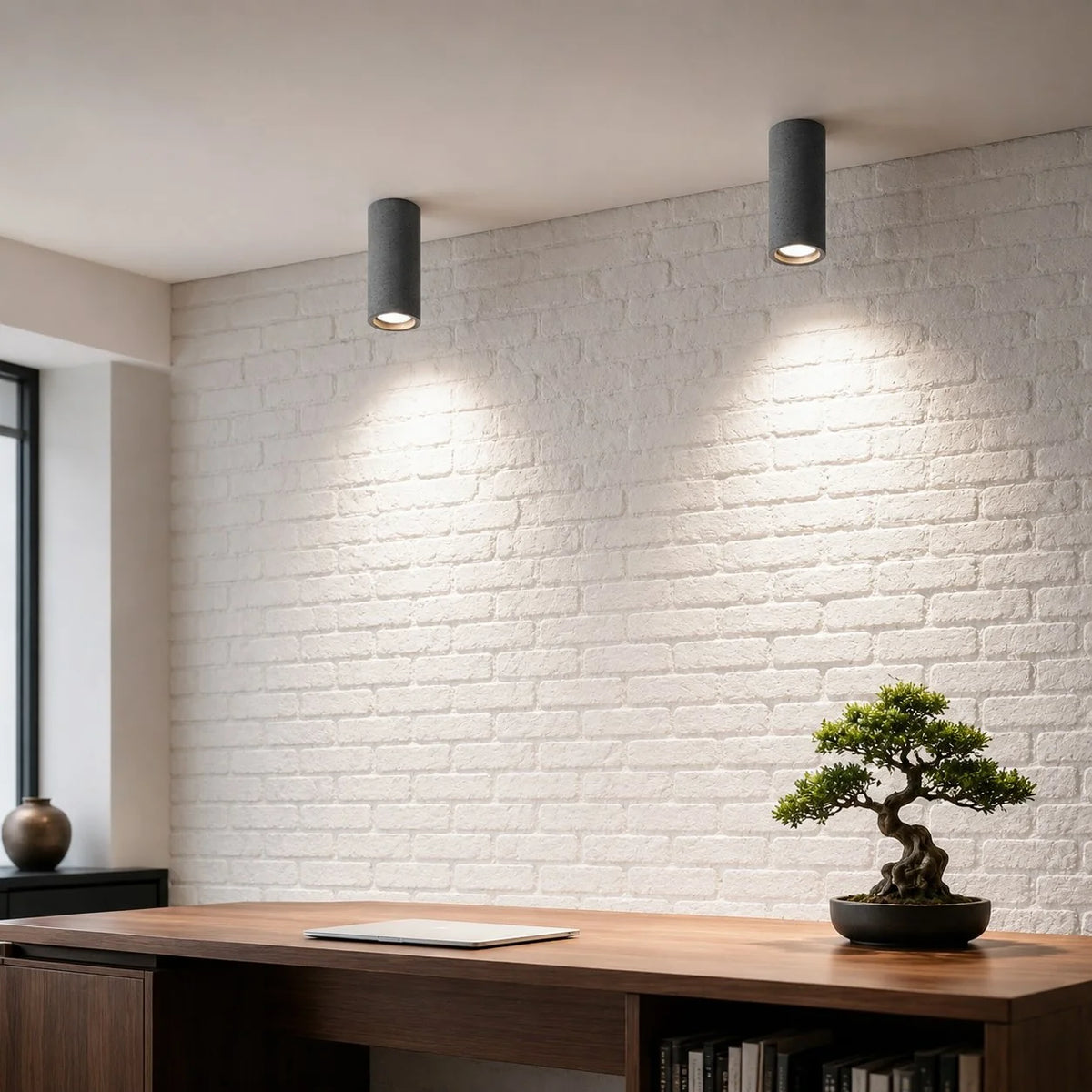 RoyaleGlow Modern Minimalist Concrete LED Ceiling Light Fixture - Royale Basic