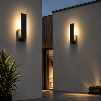 RoyaleGlow Modern Outdoor LED Wall Light Weatherproof Aluminum Fixture - Royale Basic