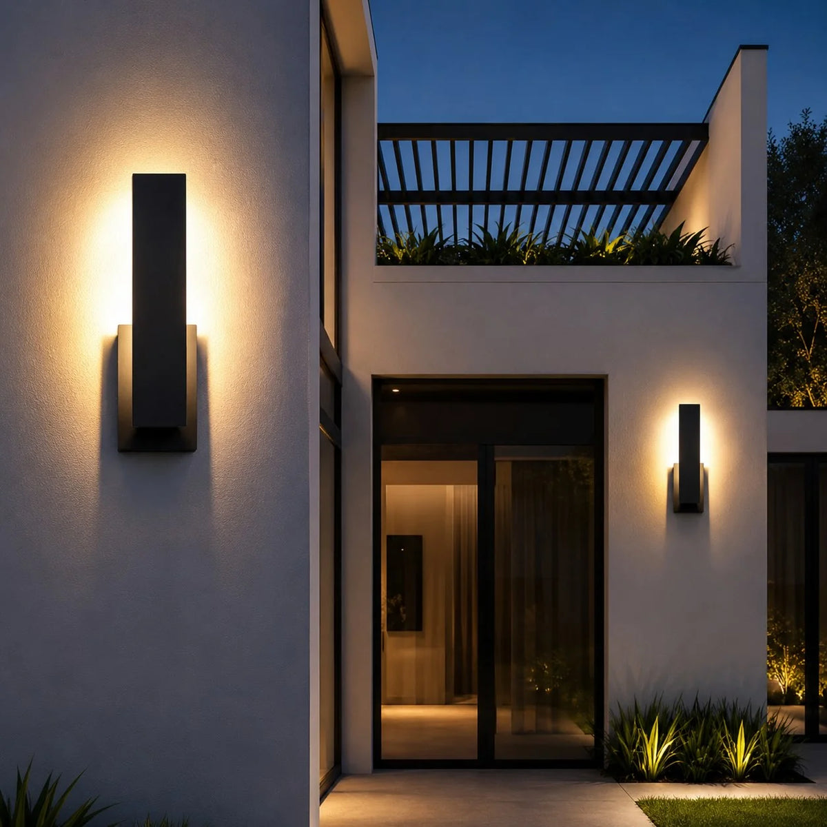 RoyaleGlow Modern Outdoor LED Wall Light Weatherproof Aluminum Fixture - Royale Basic