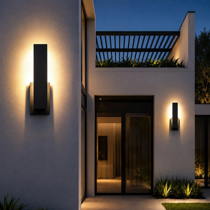 RoyaleGlow Modern Outdoor LED Wall Light Weatherproof Aluminum Fixture - Royale Basic