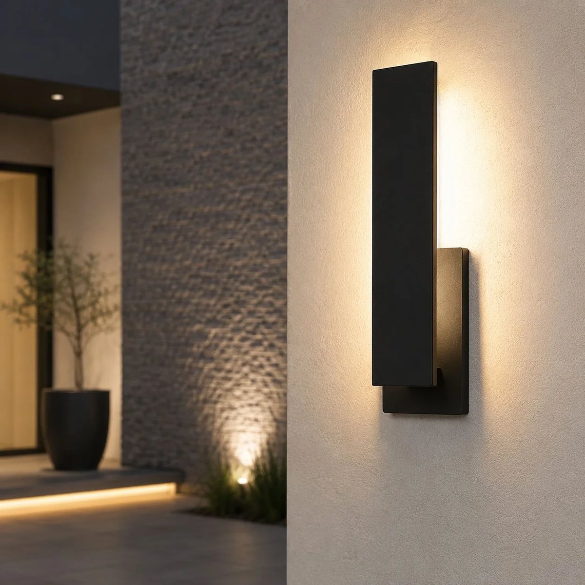 RoyaleGlow Modern Outdoor LED Wall Light Weatherproof Aluminum Fixture - Royale Basic