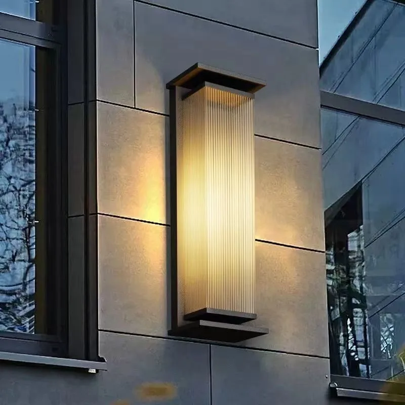 RoyaleGlow Modern Outdoor Wall Sconce - Stainless Steel & Acrylic Weatherproof Light-Royale Basic