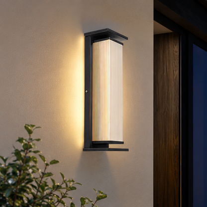 RoyaleGlow Modern Outdoor Wall Sconce - Stainless Steel & Acrylic Weatherproof Light-Royale Basic