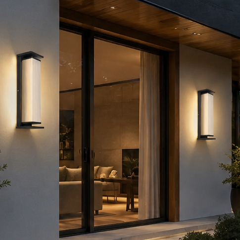 RoyaleGlow Modern Outdoor Wall Sconce - Stainless Steel & Acrylic Weatherproof Light-Royale Basic