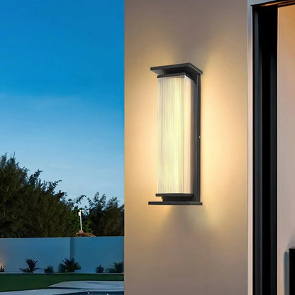 RoyaleGlow Modern Outdoor Wall Sconce - Stainless Steel & Acrylic Weatherproof Light-Royale Basic