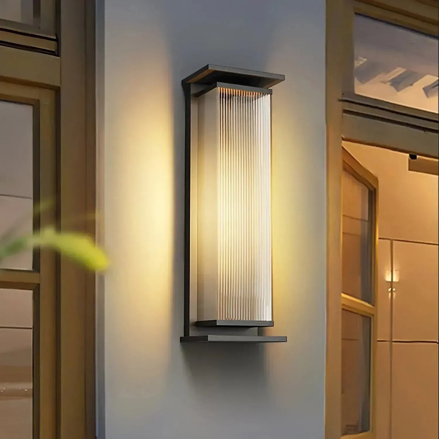 RoyaleGlow Modern Outdoor Wall Sconce - Stainless Steel & Acrylic Weatherproof Light-Royale Basic