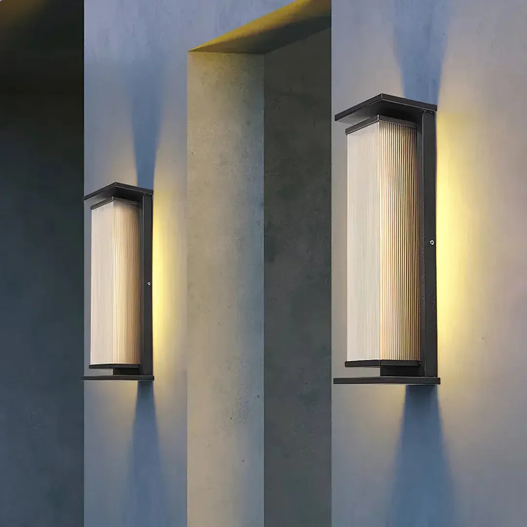 RoyaleGlow Modern Outdoor Wall Sconce - Stainless Steel & Acrylic Weatherproof Light-Royale Basic