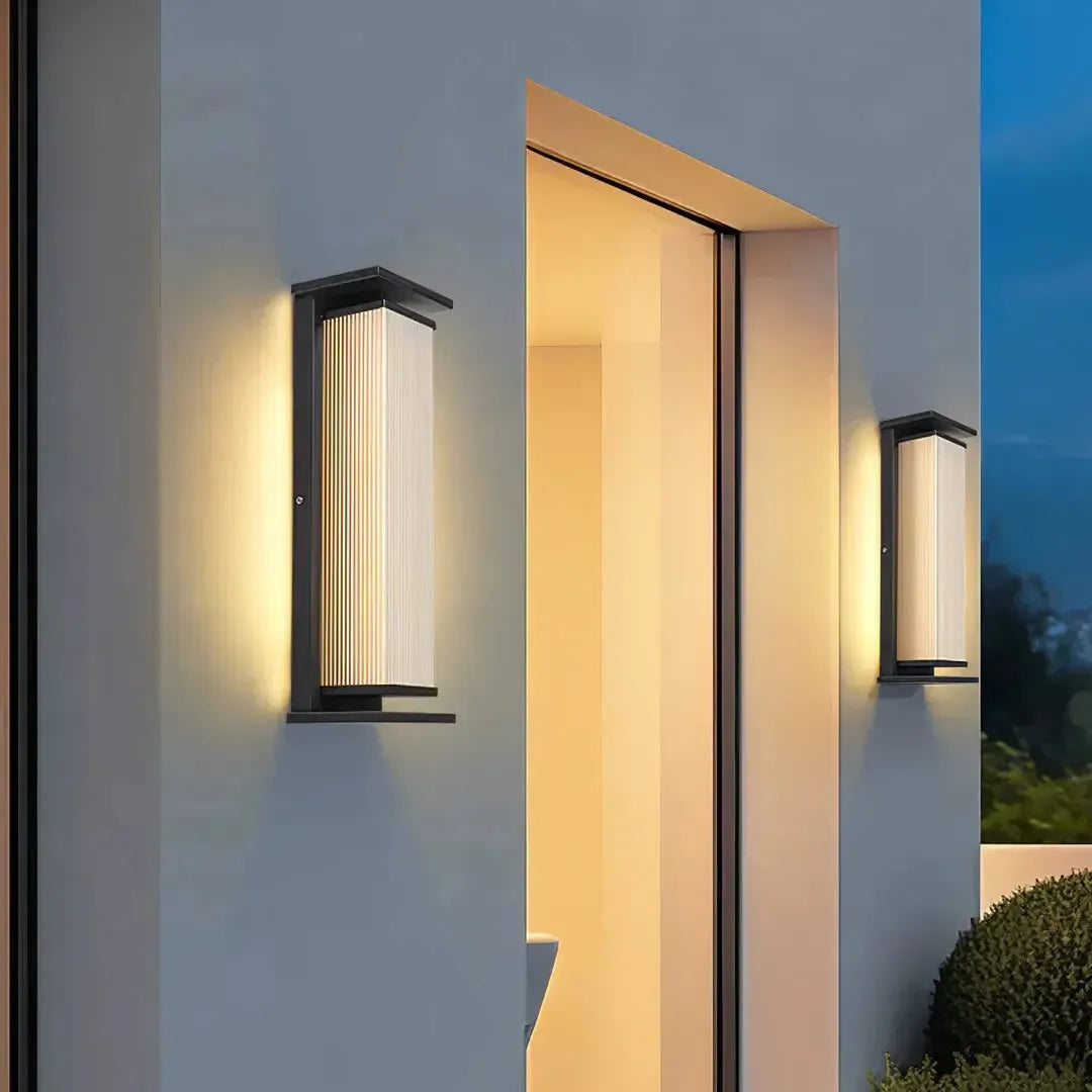 RoyaleGlow Modern Outdoor Wall Sconce - Stainless Steel & Acrylic Weatherproof Light-Royale Basic