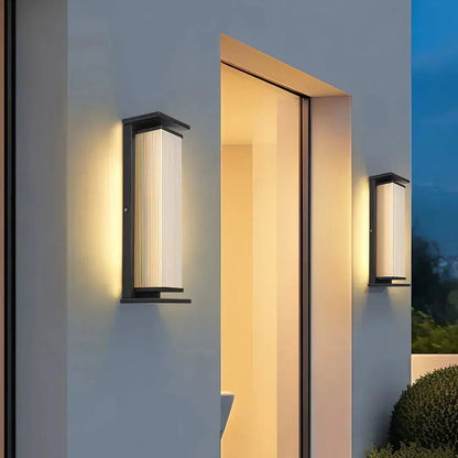 RoyaleGlow Modern Outdoor Wall Sconce - Stainless Steel & Acrylic Weatherproof Light-Royale Basic