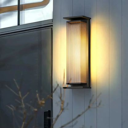 RoyaleGlow Modern Outdoor Wall Sconce - Stainless Steel & Acrylic Weatherproof Light-Royale Basic