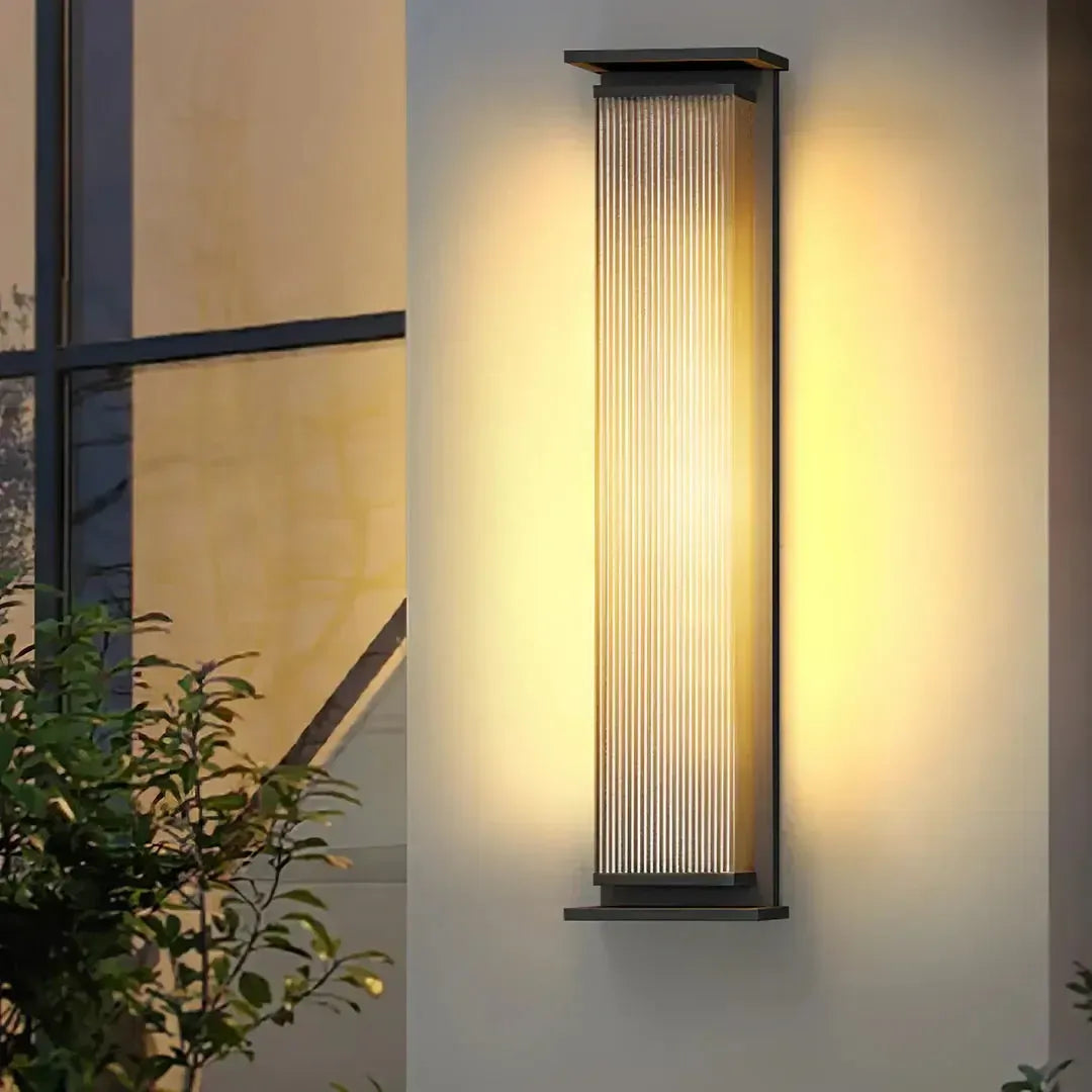 RoyaleGlow Modern Outdoor Wall Sconce - Stainless Steel & Acrylic Weatherproof Light-Royale Basic