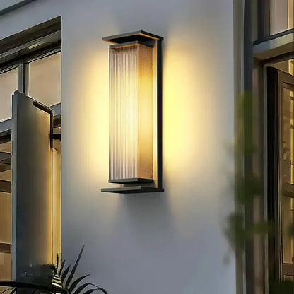 RoyaleGlow Modern Outdoor Wall Sconce - Stainless Steel & Acrylic Weatherproof Light-Royale Basic