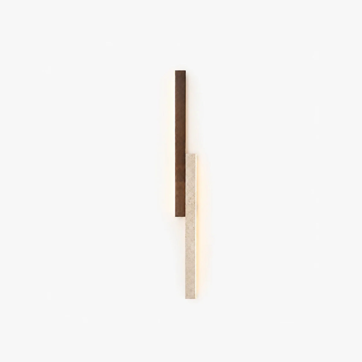 RoyaleGlow Modern Travertine and Wood Wall Sconce Light - Royale Basic