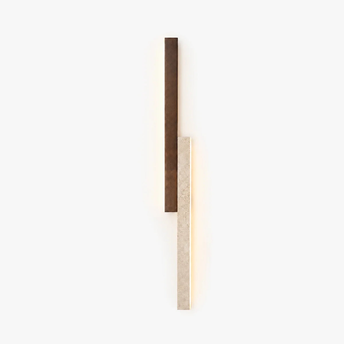 RoyaleGlow Modern Travertine and Wood Wall Sconce Light - Royale Basic