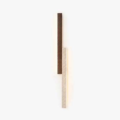 RoyaleGlow Modern Travertine and Wood Wall Sconce Light - Royale Basic