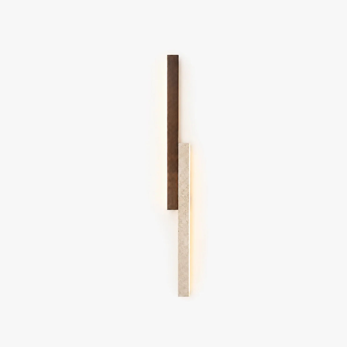 RoyaleGlow Modern Travertine and Wood Wall Sconce Light - Royale Basic