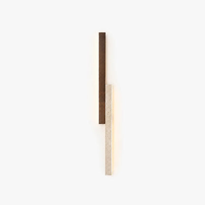 RoyaleGlow Modern Travertine and Wood Wall Sconce Light - Royale Basic