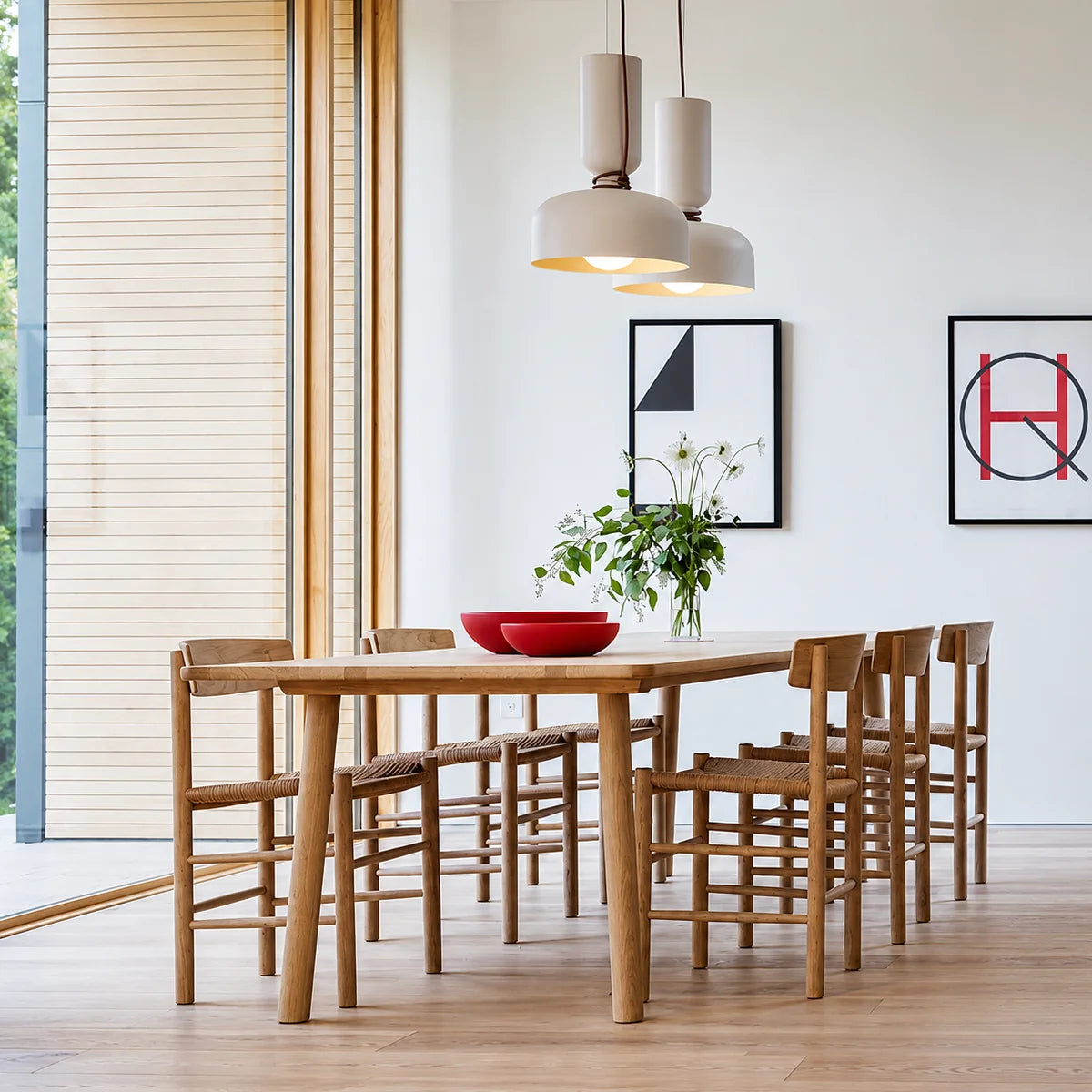 RoyaleGlow Modern White Pendant Light Kitchen Island Hanging Lamp - Royale Basic